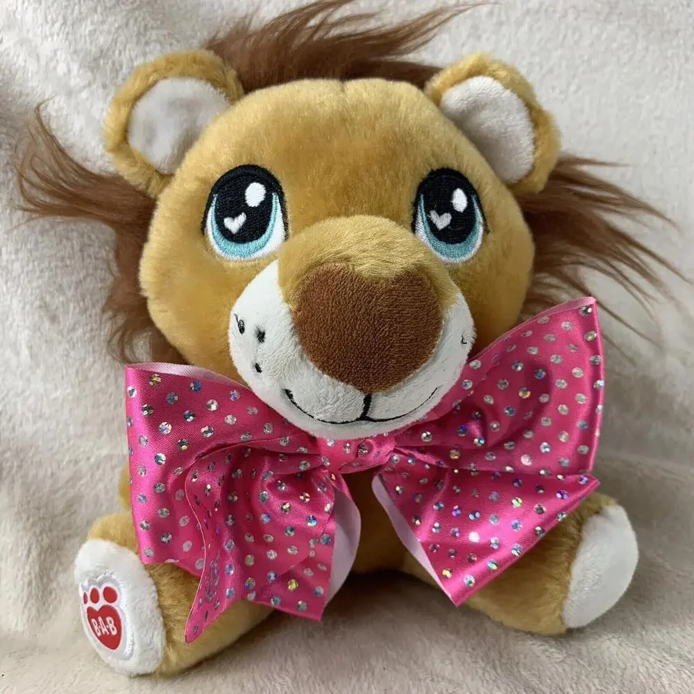 BUILD A BEAR Buddies Lion Plush 2016 Stuffed Animal JoJo Siwa Pink Bow Hair Tie - Picture 1 of 12